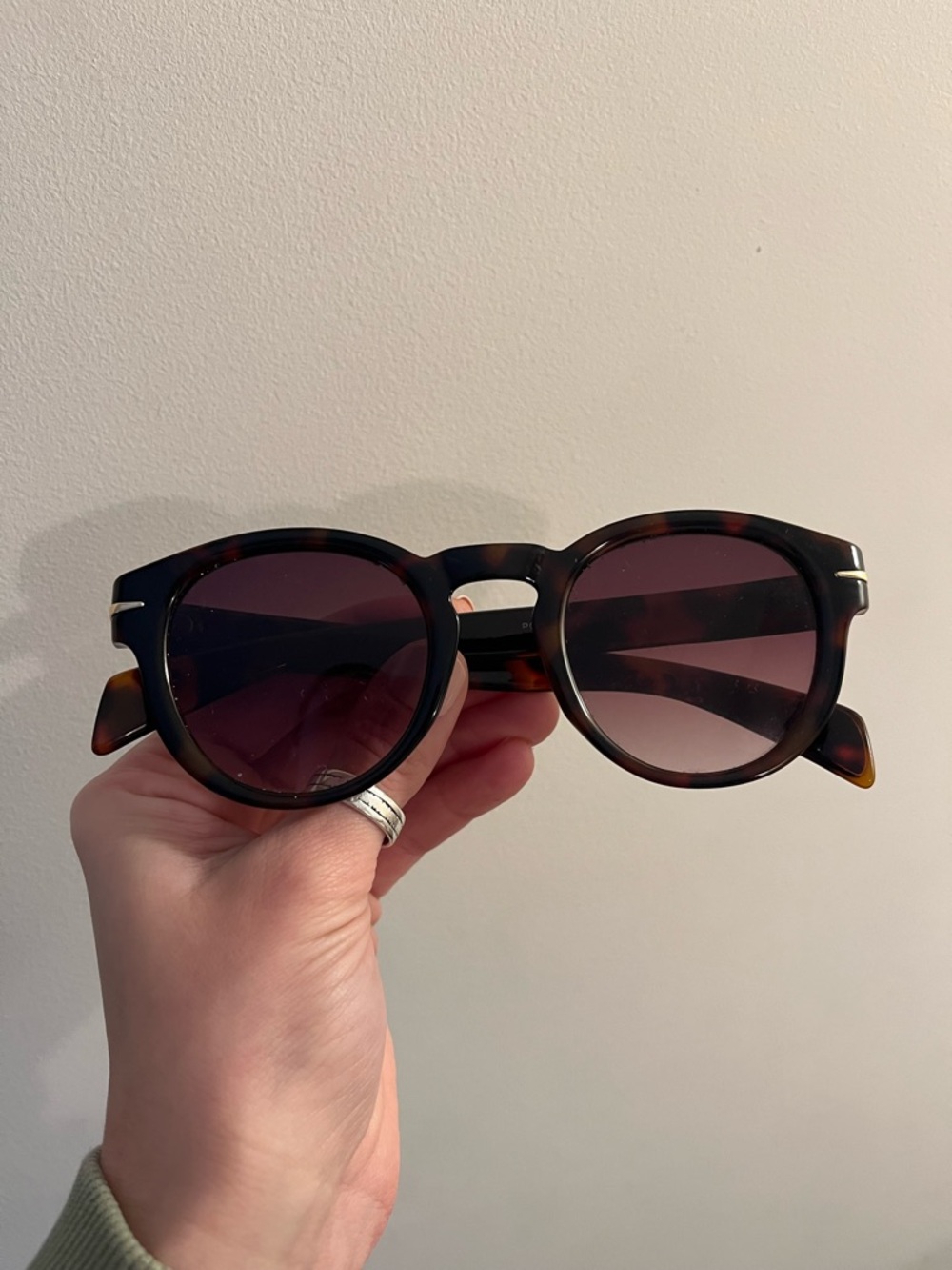 Classic Round Tortoiseshell Sunglasses - Dark Gradient Lenses (Women’s)